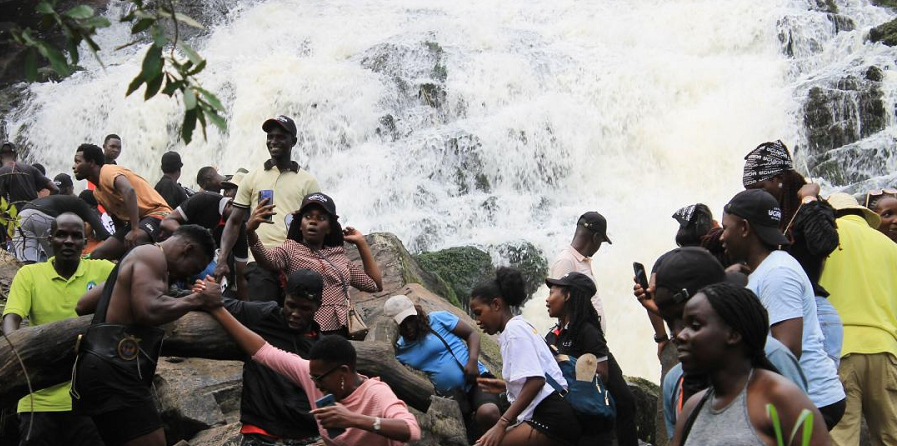 Tourism enthusiasts visited Aruu Falls
